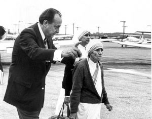 Robert Macaule with mother theresa