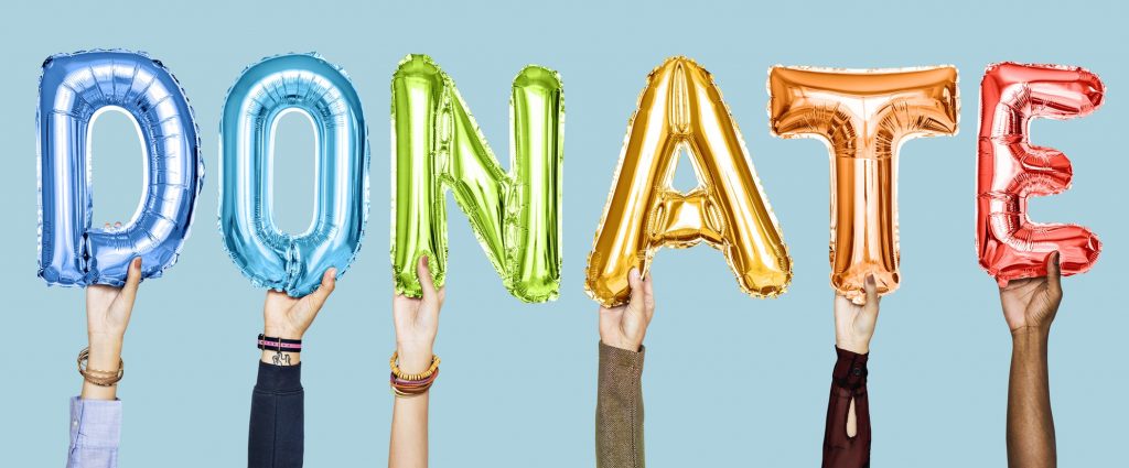 donate balloon lettering