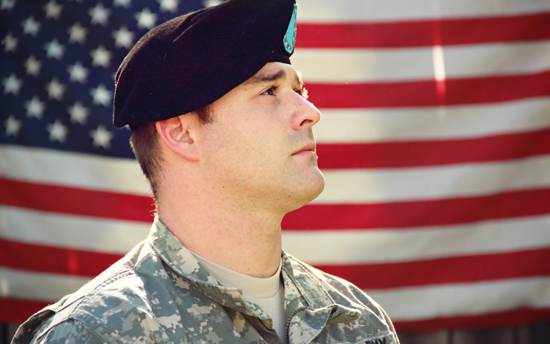 us army with the US flag background
