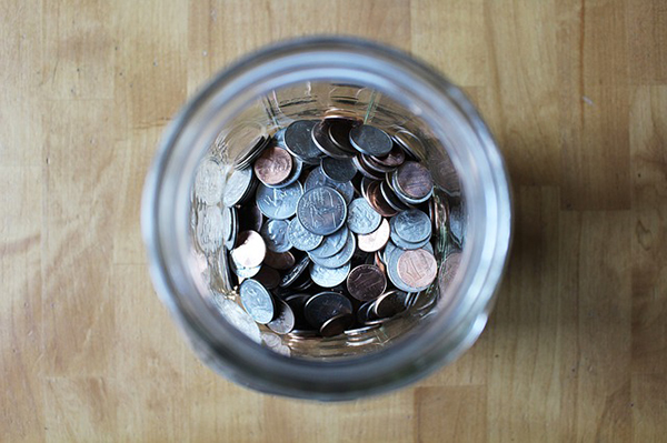 Jar with coins